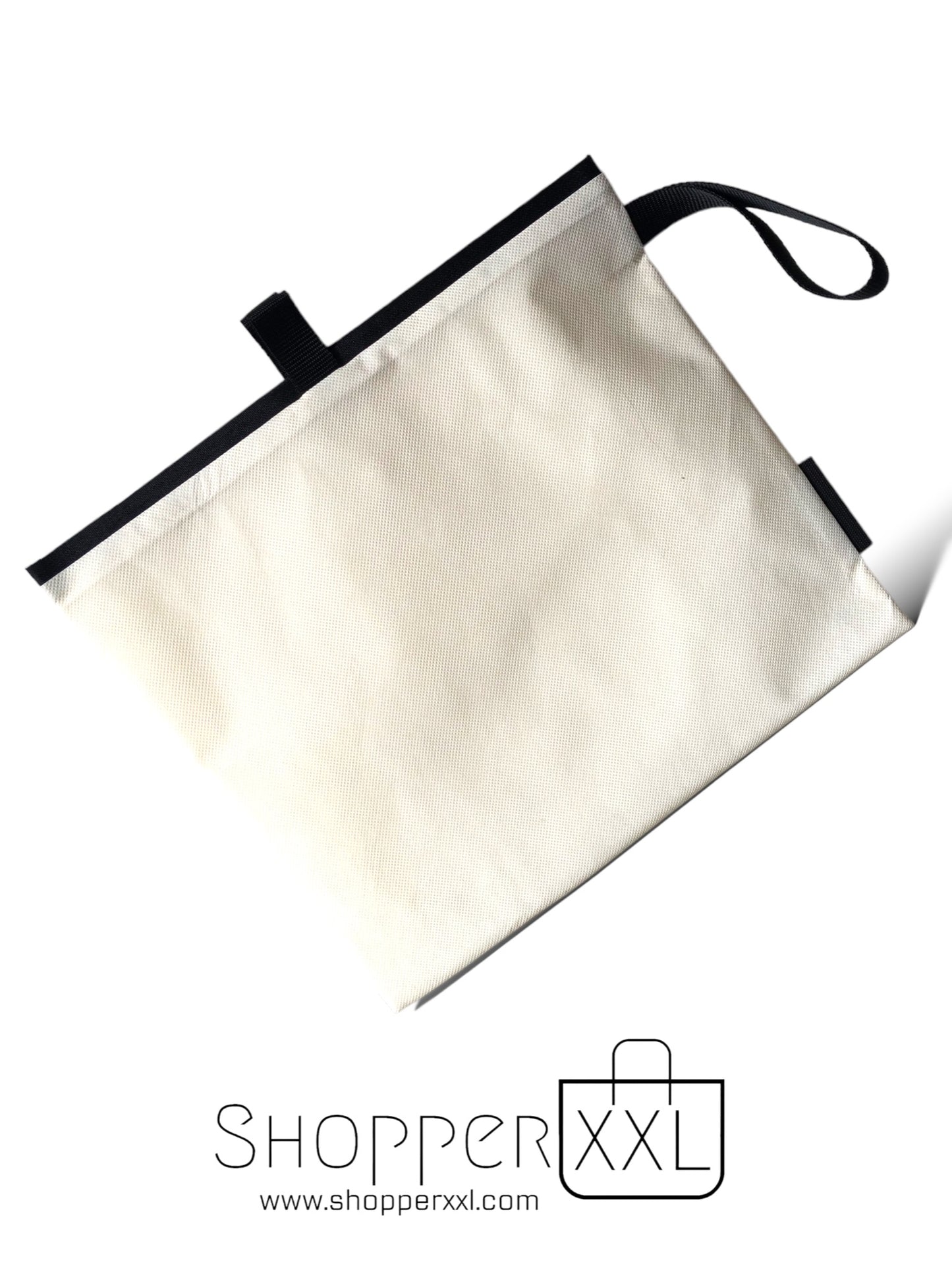 Shopper ecologica panna personalizzata per boutique di alta classe, realizzata in TNT