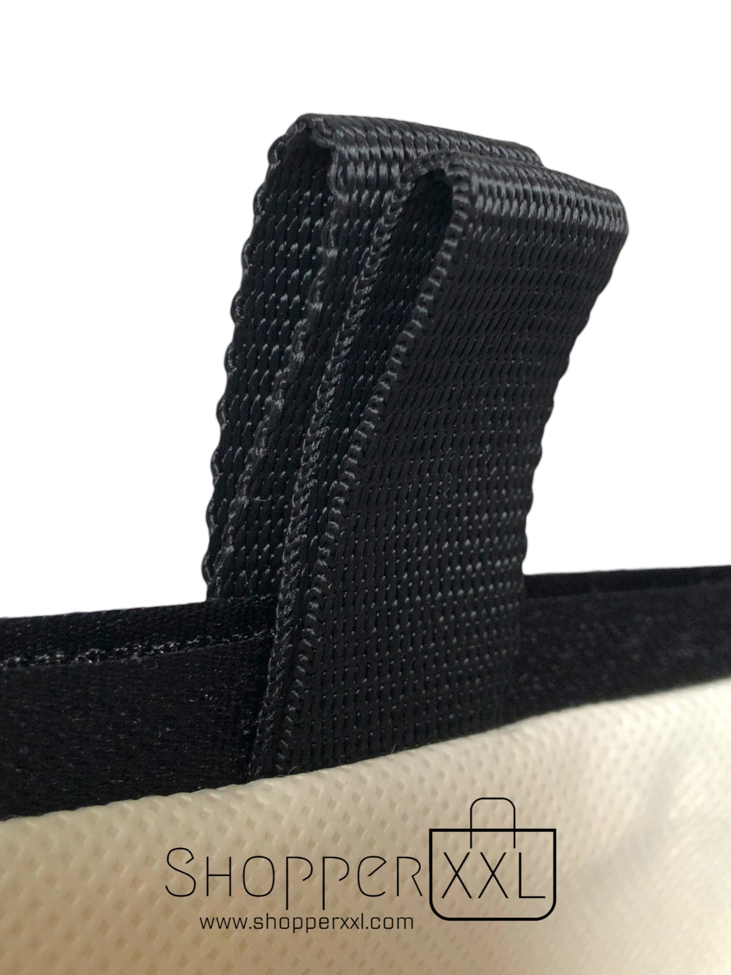 Shopper di lusso panna, personalizzabile con logo, ideale per negozi di alta moda